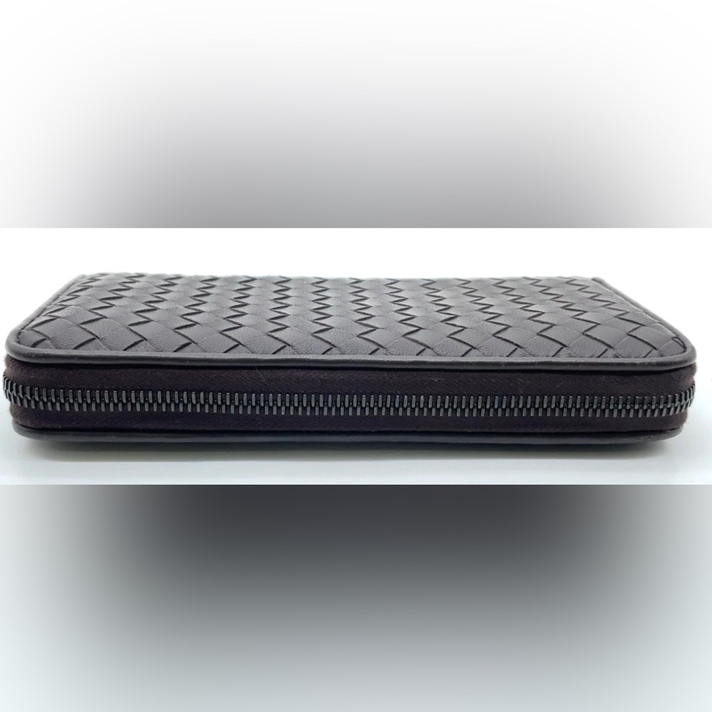 Bottega Veneta Dark Brown Expresso long Leather wallet zip around woven - Picture 4 of 14